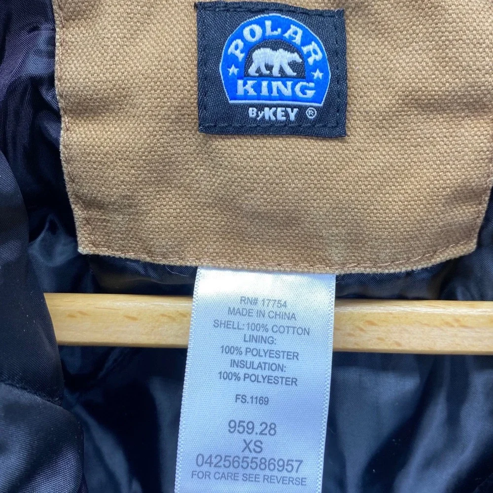 Polar King by Key Insulated Duck Canvas Coveralls Youth XS Brown Workwear Suit